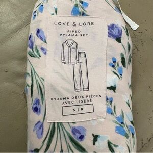 Love & Lore Floral Pajama Set - Pink and Blue